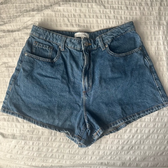Dynamite Blue Jean Shorts High-Waisted Relaxed Fit - Picture 2 of 6